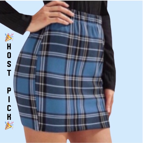 Dresses & Skirts - ❌DONATED❌Navy Blue Preppy Tartan Plaid Pattern Mini Skirt